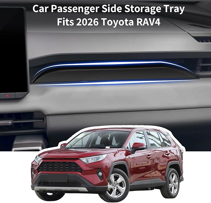 Tray Passenger Storage Organizer Mat for Toyota RAV4 2026 Center Console Organizer Glove Box Storage Organizer Tray Anti-Ratt