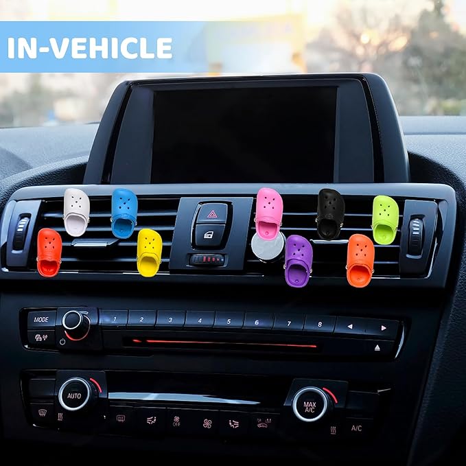 Cute Car Air Freshener, 1 Pack Shoe Shape Car Vent Clip with 2 PCS Refills Solid Fragrance Replacement Pads - Car Decor with 
