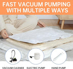 12 Pack Vacuum Storage Bags with Electric Pump, (3 Small, 3 Medium, 3 Large, 3 Jumbo) Vacuum Seal Bags for Clothing, Space Sa