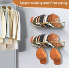 KEETDY Metal Hat Organizer for Baseball Caps Wall Hat Rack Fit 48 Caps Holder, 2 Packs Sturdy Wall Mounted Hat Storage Organi