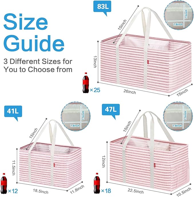 LHZK Standing Extra Large Utility Tote Bag with Metal Wire Frame and the Sides Rinforced, Extra Large Tote Bag with Handle,