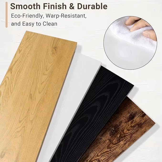 Vivelove 10 in Deep Floating Shelves for Wall, 16" x 10.2" x 1.5" Shelves for Room Wall Mounted, 1.5 Inch Thick Shelf for Bat