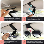 Sunglasses Holder for Car Visor, PU Leather Glasses Clip Organizer, Cute Magnetic Eyeglass Holder for Vehicle Sun Visor, Car Interior Accessory for Women & Men Pink Mushroom Garden