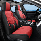 Coverado Front Car Seat Covers, Waterproof Seat Covers with Lumbar Support, Leather Seat Covers, Car Seat Covers Front Seats,