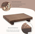 zoocatia Small Wood Tray Pedestal Stand Farmhouse Bathroom Decor Decorative Wooden Riser Kitchen Soap Dish Holder for Vanity,