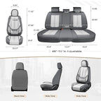 Coverado Car Seat Covers Full Set, Car Seat Protector Waterproof, Nappa Leather Car Seat Cushion, Seat Covers for Cars, Front