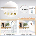 dreampossible Key Holder Wall Mount - 10.2 Inch Decorative Key Rack and Mail Organizer with 8 Key Hooks - Wooden Key Hanger w