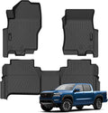 Auxko All Weather Floor Mats Fit for Nissan Frontier 2026 2025 2024 2023 2022 Crew Cab(Not for 2nd with Under Seat Speaker) TPE Liners Frontier Set All Season Odorless Anti-Slip