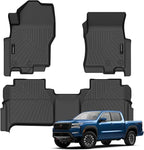 Auxko All Weather Floor Mats Fit for Nissan Frontier 2026 2025 2024 2023 2022 Crew Cab(Not for 2nd with Under Seat Speaker) TPE Liners Frontier Set All Season Odorless Anti-Slip