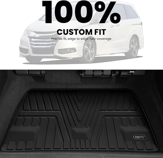 LASFIT Trunk Mat for Honda Odyssey 2026 2025 2024 2023 2022 2021 2020 2019 2018 Mini Passenger Van, All Weather TPE Cargo Mat Trunk Liner Only, Black (EX-L/Elite/Touring/Sport-L/Sport/EX/LX)