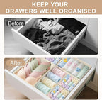 Drawer Organizer Clothes & Dresser Organizers - 12 Pack Foldable Drawer Dividers, Baby Clothes Organizer & Nursery Storage fo