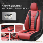 Coverado Car Seat Covers Full Set, Seat Covers for Cars, Front Seat Covers and Back Seat Cover Waterproof Leather Automotive 