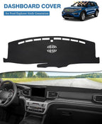 FIILINES Dash Cover for 2020-2025 Ford Explorer, Dashboard Mat Accessories Dash Cover Sunshade Nonslip Mesh Protector No Glar