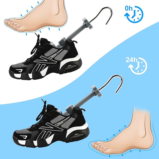 eachway Shoe Stretcher, Shoe Trees Adjustable Length & Width for Men (M for M's Us6.5-10; Wm's Us10-13.5) Grey