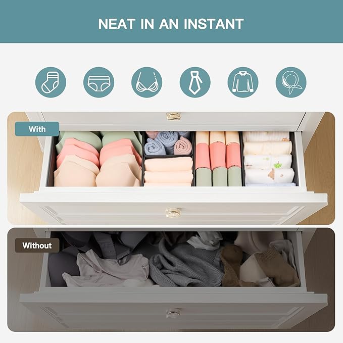Criusia Drawer Organizer Clothes, 21 Pack Dresser Organizer for Baby Clothes, Underwear, Sock - Foldable Closet Organization 
