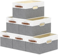 Yawinhe Fabric Storage Baskets, Foldable Closet Organizer for Shelves, Large Boxes with 3 Handles, Canvas Bins for Clothes, W