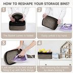 3-Pack Shelf Baskets for Organizing, Closet Organizer Bins, Small Woven Baskets, Rope Toy Basket, Storage Basket for Shelves,
