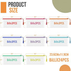 24pcs Mesh Zipper Pouch Bags 9.3 x 4.7 Inches, 8 Color Small Clear Pouches Bulk, Travel Cosmetics Organization, Classroom and