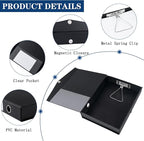 Storage File Boxes 6 Pack, Foldable File Boxes with Lid, 50mm Spine, Archives Cases with Magnetic Closure & Clip, Plastic Doc