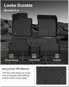 KIWI MASTER Floor Mats for 2021-2026 Ford Bronco Sport, OEM Replacement MP1Z-7813300-AA, Custom Fit All Weather Car Mats, Heavy Duty TPE Floor Liners, Front & Rear 2 Row, Black