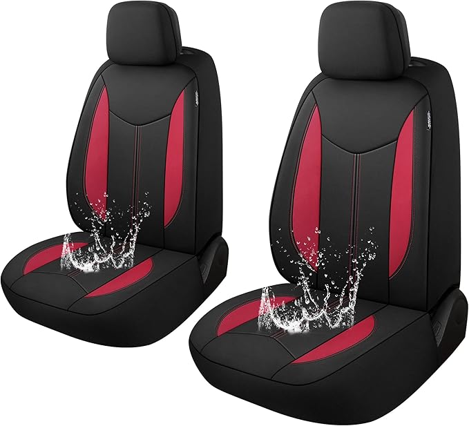 CAROMOP Neoprene Car Seat Cover 2 Front Seats, Waterproof Seat Covers for Cars, Universal Fit for Most Car Interior Covers-Se