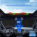 Sunshade for Jeep Compass 2017-2024 2025 Windshield Sun Shade, Custom fit Compass Front Windows Shade Cover Foldable Shield 240T Silver Sun Visor Blocks UV Rays Keep Car Cooler Accessories