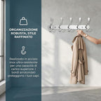 2-Pack Coat Rack Wall Mounted – Space-Saving Wall Clothes Rack, 5 Tri Hooks, Stainless Steel Entryway Organizer for Coats, Ha