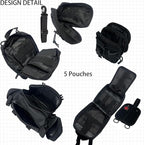 6 Pack Tactical Molle Car Seat Back Organizer Tactical Vehicle Panel with 5 Detachable Molle Pouch for Car Truck Ford Jeep Vehicle,US Patch Automotive Organizer For Man (5 Pouches)
