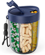 PULIV Large Supplement Organizer Bottle, Holds Plenty of 6 Various Vitamins in 1 Pill Dispenser with Anti-Mixing & Wide Openi