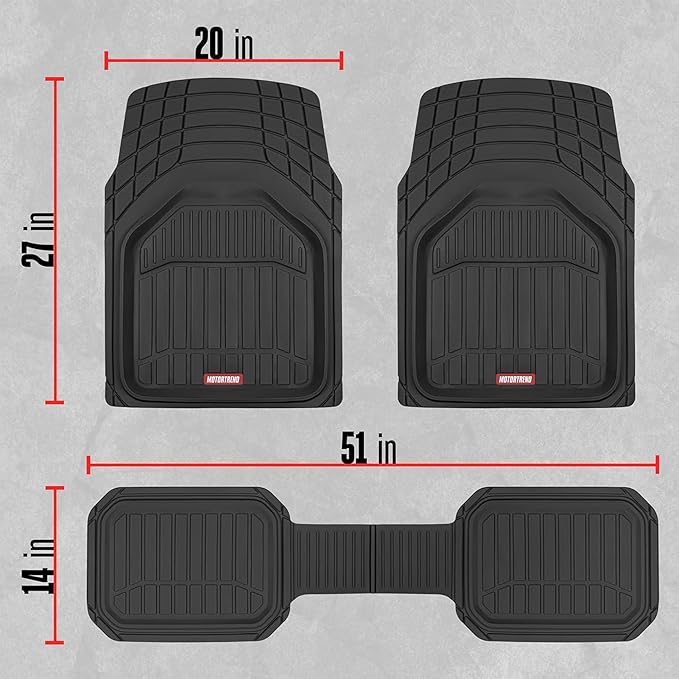 Motor Trend FlexTough Defender Floor Mats for Cars & TrunkShield Trunk Mat Set, Next-Gen Deep Dish Heavy Duty Car All Weather, Rubber Set Auto Truck Van SUV B09VYBHPDK