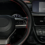 AUTOXBERT Sports Style Hand Sew Steering Wheel Cover Microfiber Leather Car Auto Steering Wheel Cover Stitch on Wrap for Cars