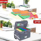 DocSafe Fireproof Document Box with Lock,File Storage Organizer with Zipper Pockets,Collapsible Portable File Box Home Office