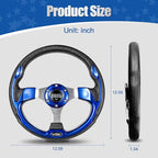 NOKINS 12.5" Universal Golf Cart Steering Wheel, Fit EZGO TXT/RXV/Club Car DS/Precedent/Yamaha, Most Golf Carts (Blue)