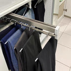 Wardrobe Pull-Out Trousers Rack - Steel Extendable Closet Rod For Pants Clothing Storage, 30-80Cm Pull Out Clothes Rail, Exte