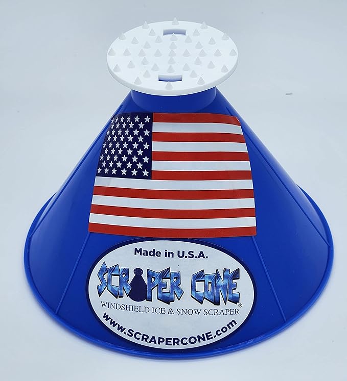 SCRAPER CONE®️ The Original Ice Scraper Made in The USA 10 Colors to Choose from Select Colors to Match Your Favorite Team Snow Removal Magical Frost Removal Funnel Shaped (Orange)