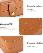 Luxury Small Travel Jewelry Box with Earring Compartments, Rectangle Jewellery Organizer Case for Women,Valentine's Day Gift 