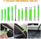 GOOACC 11 PCS Trim Removal Tool Kit, Metal Pry Tool Auto Fastener Remover Pry Bar Set Car Door Panel Removal Tool Dashboard R