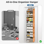 Mefirt Over The Door Organizer, 7 Tier Door Hanging Organizers with 7 Large Pockets 12 Side Pockets, Behind Door Storage Hang