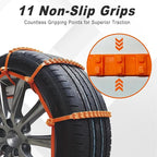 20PCS Anti-Slip Snow Tire Chains, Reusable Zip Tie Snow Chains for Car Tires, Easy Installation, Suitable for Driving in Rain