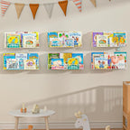 6-Pack White Floating Nursery Book Shelves , Metal Wall Mounted Storage book Shelves for Kids Bedroom, Toddler Room, Baby Nur