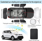 TINGLU Window Shades for Kia Soul 2014-2019 8PCS Accessorie Car Side Full Windows Rear Triangular Windshield Sun Shade Sun UV Rays & Privacy Protection for Camping,Napping,and Relaxing