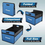 K KNODEL Car Trunk Organizer, Foldable Organizer for Car, Automotive Consoles & Organizers, Storage with Reinforced Handles (Medium, Blue)