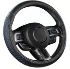 West Llama Car Steering Wheel Cover for Ford Escape,Explorer,Fusion,Focus,Bronco,Transit,Edge(Diamond Quilted - Black+Blue- S
