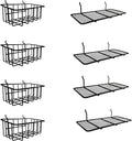 8-Pack Pegboard Baskets & Trays, Container Holders, Pegboard Racks, Wire Shelf, Wall Organizer, Attachments for Organizing Va