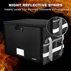 File Box with Lock, Fireproof Document File Organizer Box with Zipper & Adjustable Handle, Collapsible File Storage Box Home 
