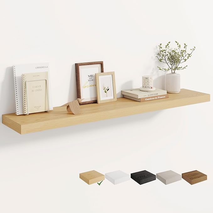 Dreamland 48 Inches Floating Shelves for Wall, 8" Deep Long Floating Shelves Set of 1, Large Display & Storage Shelf, Wall Sh