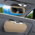 Sunglass Holder for Car Visor Clip, Car Visor Glasses Case, Vehicle Visor Accessories Organizer Box, Car Sunglass Holder Suitable for Truck, SUV and Sedan to Place Glasses (Beige)