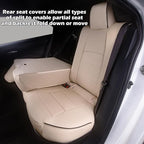 HKZ Fit RAV4 Car Seat Cover Set for 2013 2014 2015 2016 2017 2018 Toyota RAV4 Limited XLE SE Platinum Adventure-Leather(Beige