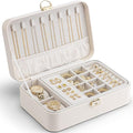 Vlando 2 Layer Jewelry Box,Jewelry Organizer Storage Lockable Earring Organizer Removable Jewelry Tray with Watch Pillow for 