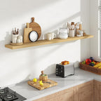 72 Inch Floating Shelves, 8 Inch Deep Floating Shelves for Wall, Hanging Shelf with Invisible Brackets, Deep Shelves for Bath